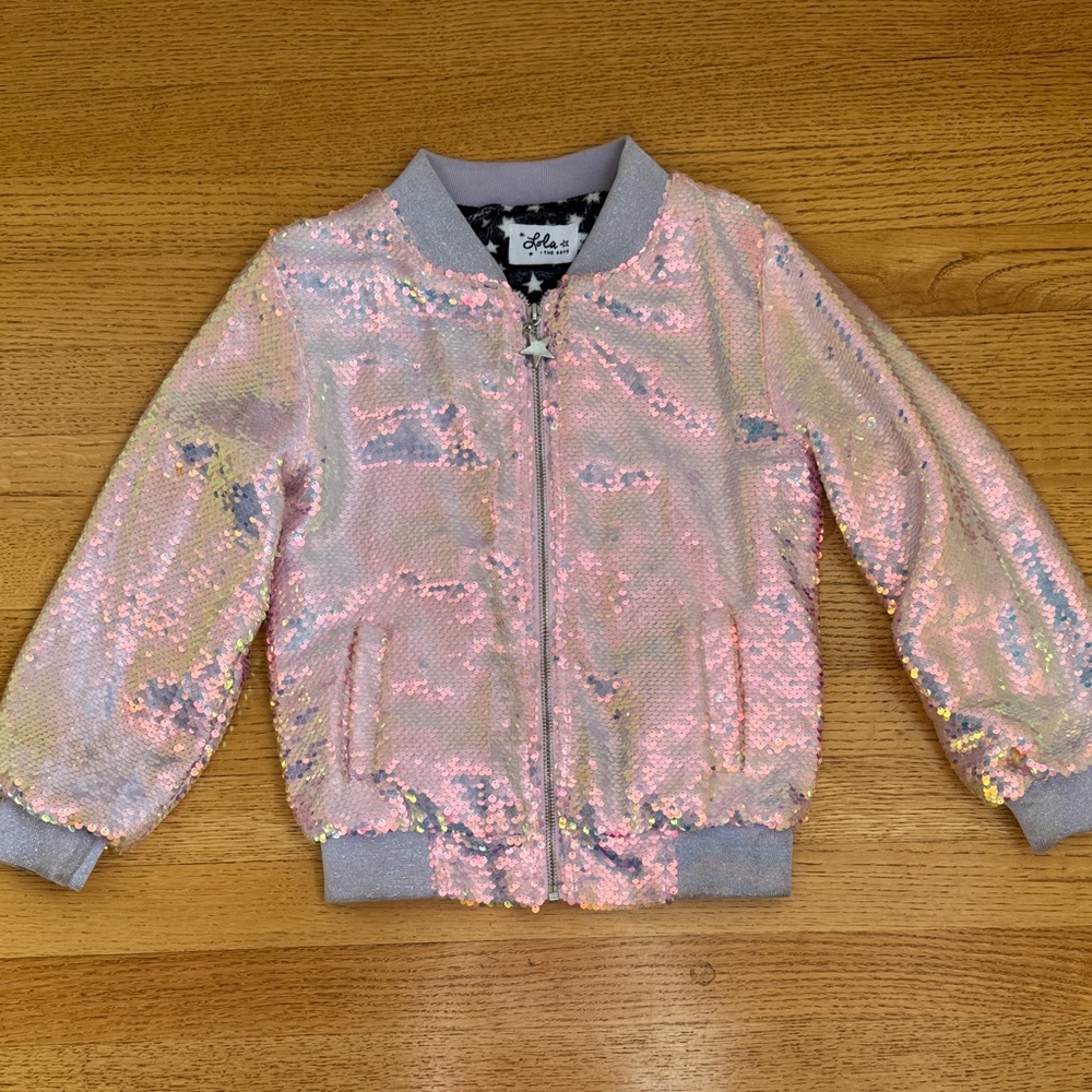 Lola + The Boys Shooting Star Sequin Bomber